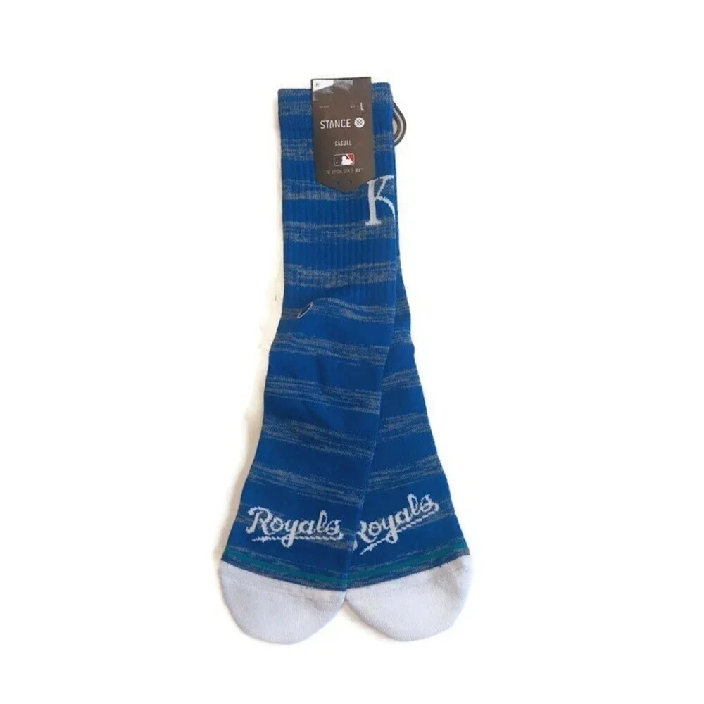 Stance Mens Shoe Size 9-13 Royals Twist Casual MLB Kansas City Royals Crew Socks